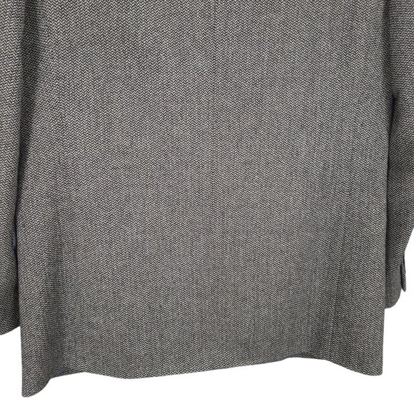 ERMENEGILDO ZEGNA Blazer Jacket EU 52R Black Gray Wool Herringbone 2-Button Soft - Picture 9 of 14